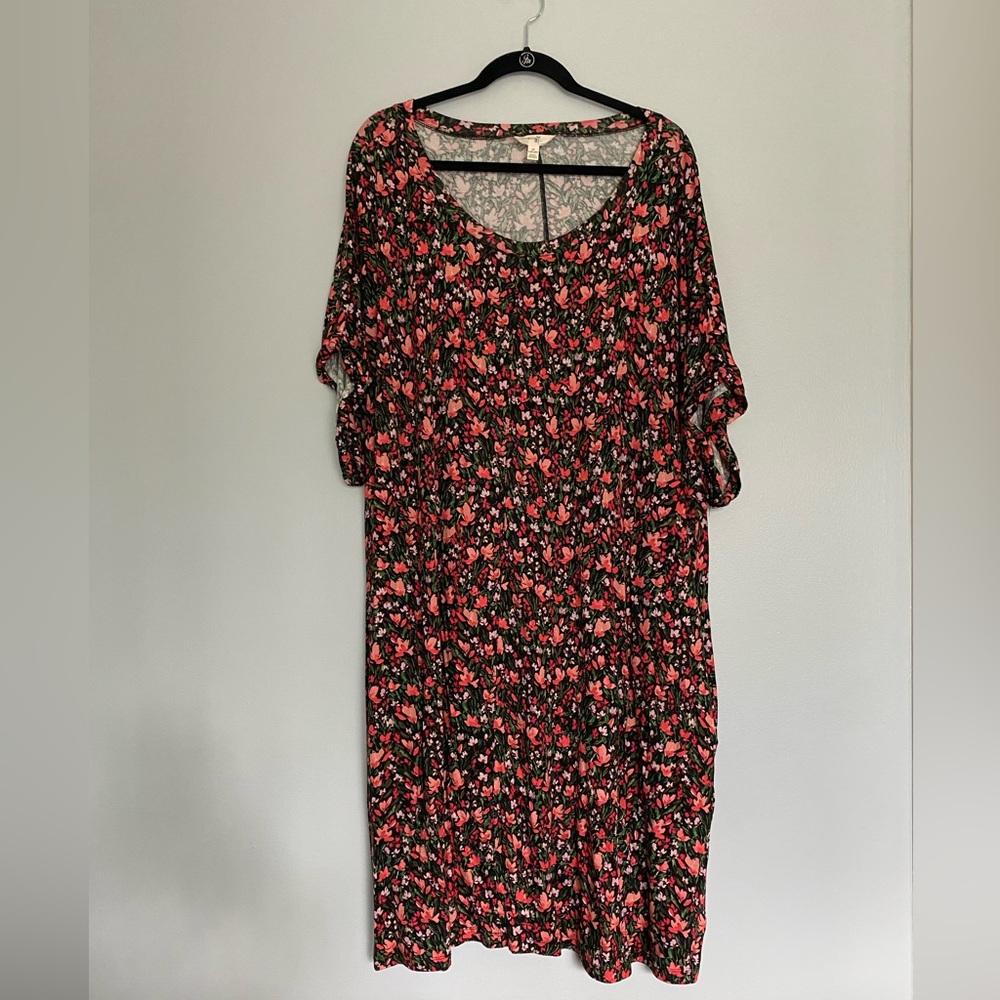 Terra & Sky Floral Swing Dress